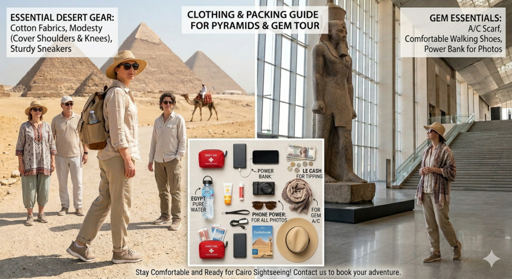 What to Wear and Pack for a Pyramids & Grand Egyptian Museum Tour